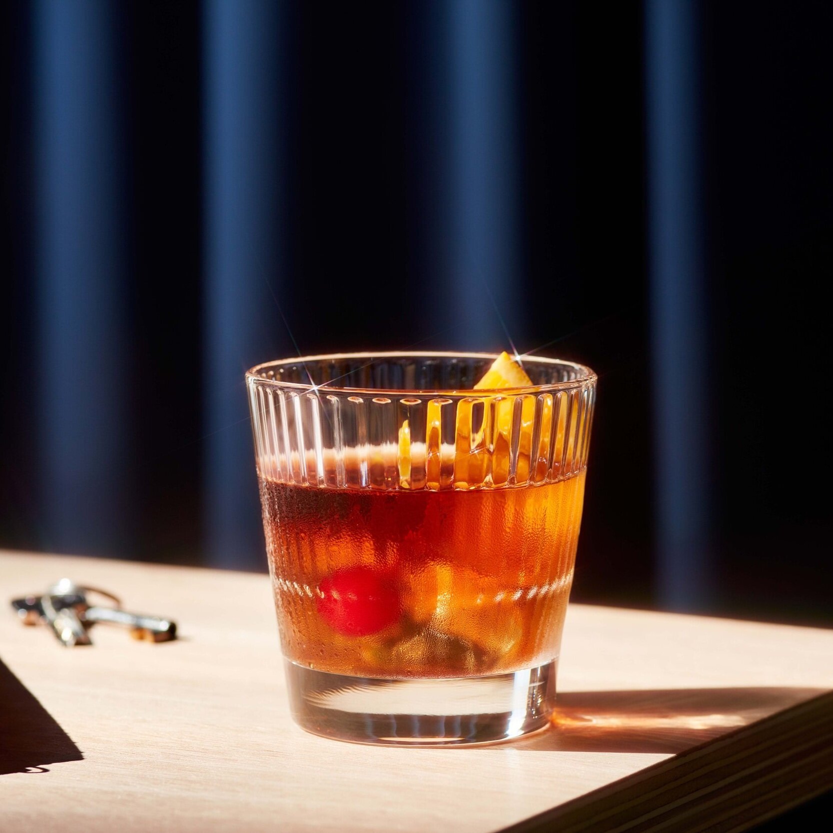 A classic old fashioned cocktail