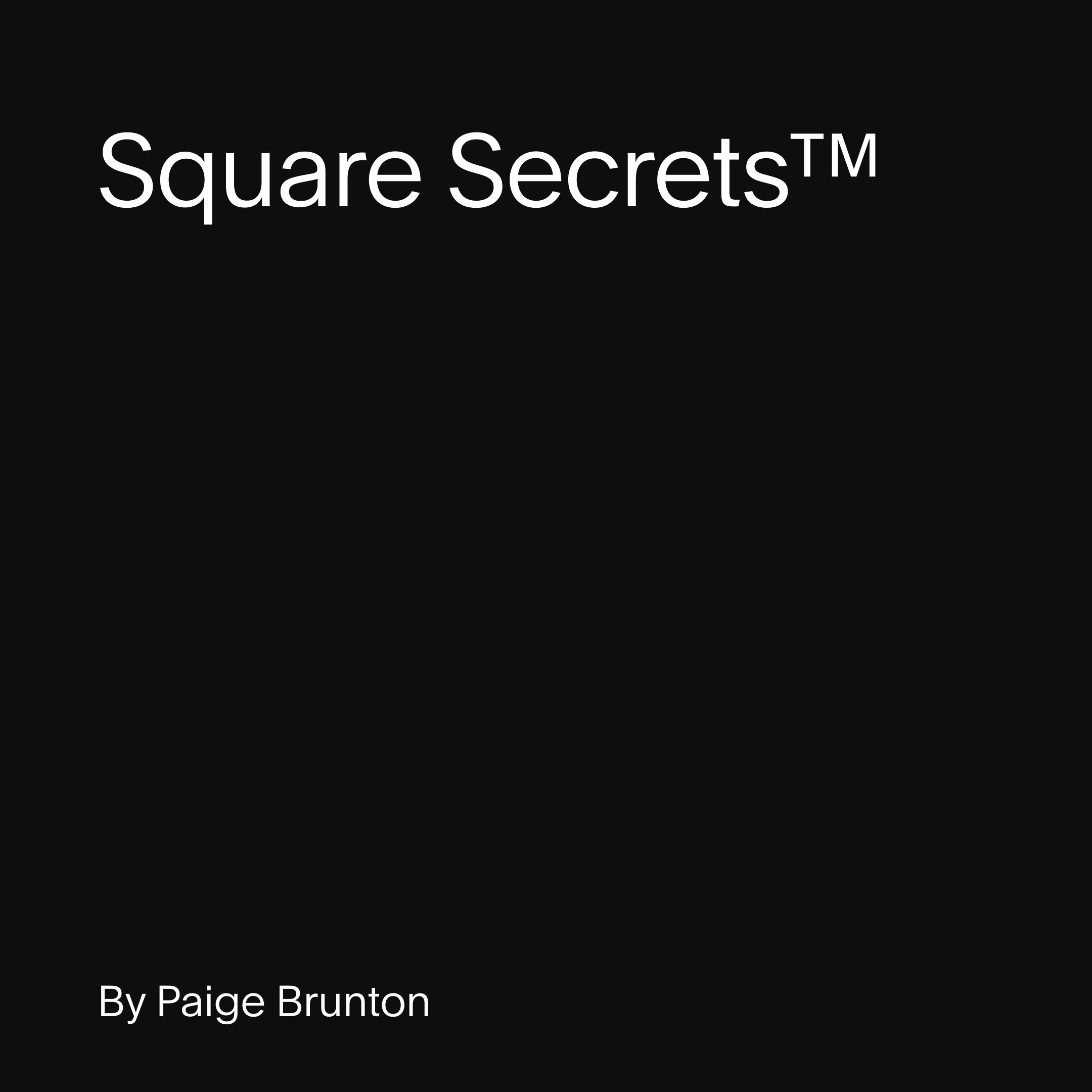 Logo for Square Secrets course by Paige Brunton
