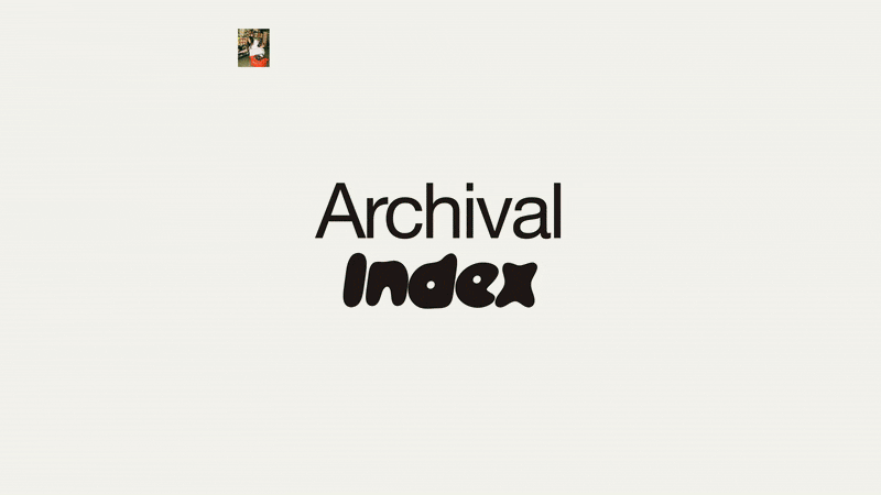 A GIF showing the Archival Index design trend in action