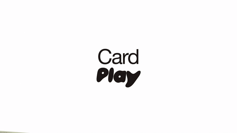 A GIF showing the Card Play trend in action with cards of text and images sliding into view