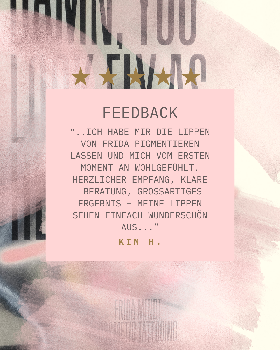 Echte Google-Rezension über Microblading bei Frida Mindt Cosmetic Tattooing in Hamburg. Natürliches Ergebnis und angenehme Erfahrung im Studio.